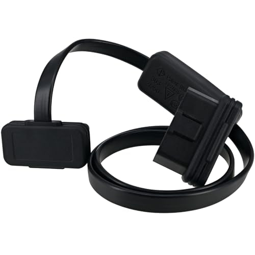 Yeebline OBDII 16 Pin Extension Cable with Switch, 0.6M/2Ft OBD-II OBD2 90 Degree Right Angle 16 Pin Auto Car Male to Female Flat Cord Diagnostic Extender Adapter
