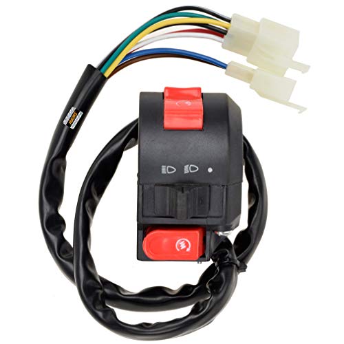 HIAORS Left Starter Kill Light Switch Male Plug Compatible with TaoTao Coolster ATV 125cc 110cc 90cc 70cc 50cc RoKeta Sunl Kazuma Chinese 4-Stroke Engine Quad 4 Wheelers Parts 8 Wires 3 Functions