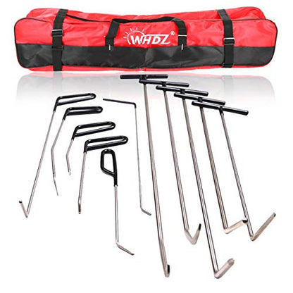 WHDZ Paintless Dent Repair Rods 11Pcs Auto Body Paintless Dent Repair Tools Kit for Door Dings Hail Repair and Dent Removal - color: 11PCS AC