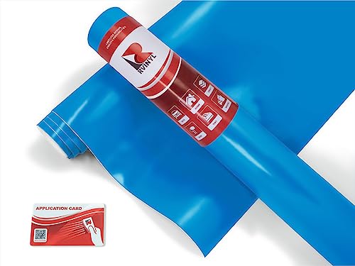 RVINYL Avery Dennison SW900 633-O Satin Light Blue Supreme Wrapping Film Vinyl Vehicle Car Wrap Sheet Roll - (12in x 60in w/Application Card) - color: Satin Light Blue, size: 1ft x 5ft