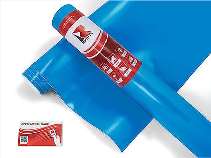 RVINYL Avery Dennison SW900 633-O Satin Light Blue Supreme Wrapping Film Vinyl Vehicle Car Wrap Sheet Roll - (12in x 60in w/Application Card) - color: Satin Light Blue, size: 1ft x 5ft