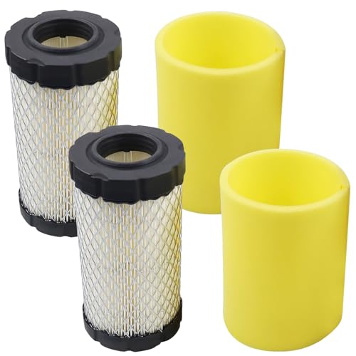 2 Packs 793569 793685 Air Filter for B&S 793569 4241 5415 Craftsman YT3000 LT2000 Husqvarna 793569 John Deere GY21055 MIU11511 E110 LA125 LA115 Rotary 12673 17.5hp-21hp Engine Lawn Mower Tractor - size: 2 PCS