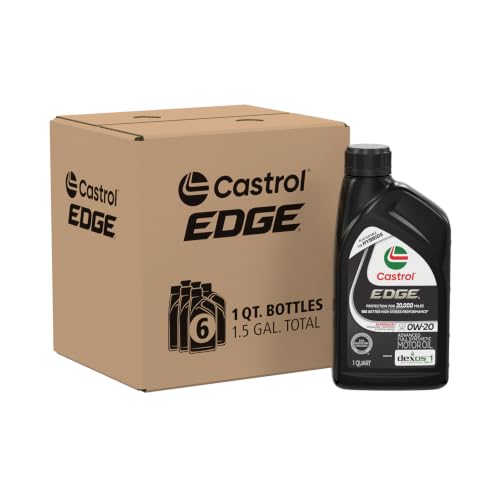 Castrol EDGE 0W-20 Advanced Full Synthetic Motor Oil, 1 Quart, Pack of 6 - size: 1 Quart, Pack of 6