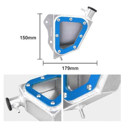 NICECNC Aluminum Radiator Tank, Reservoir Expansion Tank, Blue - color: Blue