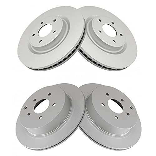 TRQ Front and Rear Brake Rotors Set Vented Premium G-Coated - style: BKA14824