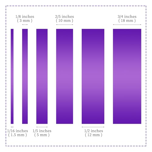 6 Rolls Fine Line Tape 1/16, 1/8, 1/5, 2/5, 1/2, 3/4 Inch x 55 Yard Fineline Masking Tape Painter Adhesive Automotive for DIY Car Auto Paint (Purple, Mixed Sizes) - color: Purple, size: Mixed Sizes