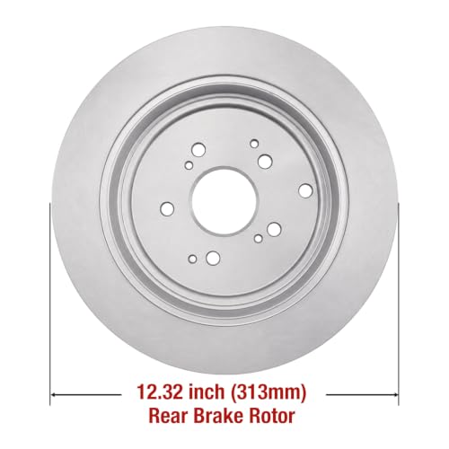 HUSCH Brake Kit Ceramic Brake Pads and Brake Rotors Fit for Honda Pilot - size: 31318+D865