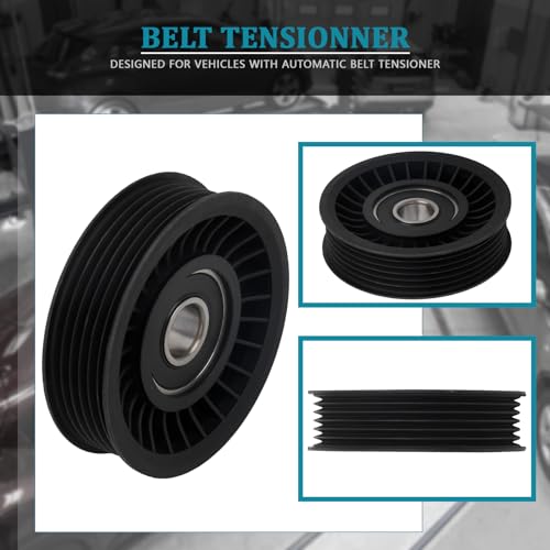 IRONTEK 1L2E6C348AA Belt Tensioner Idler Pulley fit for Ford (2002-2005 Excursion/ 2002-2014 Expedition/2002-2010 For F-150), for Jeep 2007-2018 Wrangler #6L3Z6C348A - size: 1L2E6C348AA