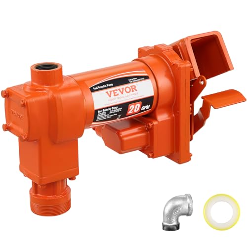 VEVOR Fuel Transfer Pump, 12V DC 20 GPM 1/4 HP, High Flow Cast Iron Gasoline Extractor Pump with Fuel Collection Box Design for Gasoline, Diesel, Kerosene, Ethanol & Methanol Blends, and Biodiesel - size: 12V 20GPM without Accessories