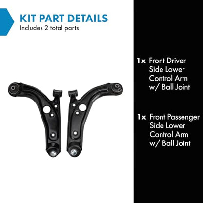 TRQ Front Lower Driver and Passenger Side Control Arm and Ball Joint Set 2 - style: PSA27632
