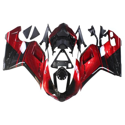 Candy Red Black Fairings Body Work Kit for Ducati 1098/848/1198 2007-2012 - color: Candy Red Black