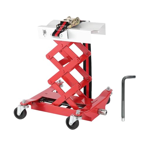 450 lbs Heavy-Duty Transmission Jack - Auto Repair Lifting Floor Jack for Effortless Vehicle Maintenance and Smooth Transmission Replacement - color: Red
