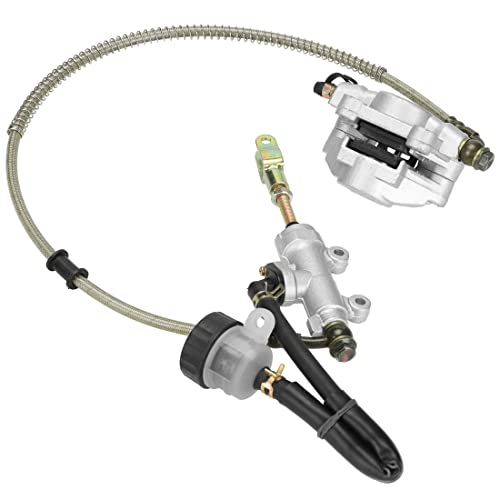 FVRITO Rear Foot Disc Hydraulic Brake Master Cylinder Caliper Assembly for 150cc 200cc 250cc Taotao Coolster Roketa Vitacci Peace SunL RPS Icebear Chinese Go Kart ATV Quad 4 Wheeler Dune Buggy