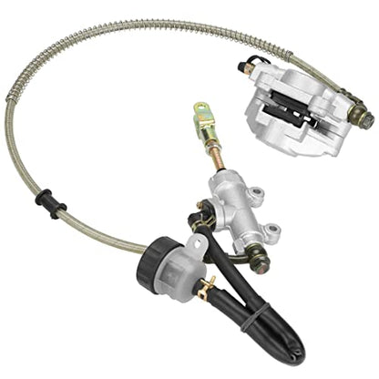 FVRITO Rear Foot Disc Hydraulic Brake Master Cylinder Caliper Assembly for 150cc 200cc 250cc Taotao Coolster Roketa Vitacci Peace SunL RPS Icebear Chinese Go Kart ATV Quad 4 Wheeler Dune Buggy