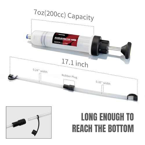 Thorstone 200cc Fluid Extractor Pump with 2pcs 22cm PVC Suction Tubes - size: 200cc
