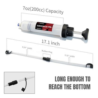 Thorstone 200cc Fluid Extractor Pump with 2pcs 22cm PVC Suction Tubes - size: 200cc
