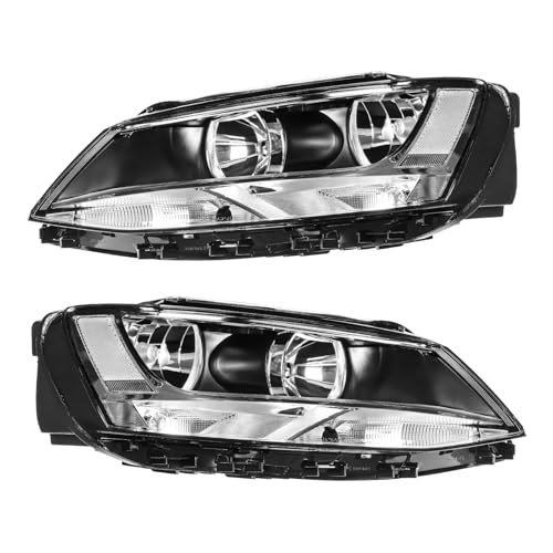 Torchbeam Headlight Assembly Compatible with J-e-tta 2011 2012 2013 2014 2015 2016 Chrome Housing Clear Reflector Driver and Passenger Side - color: Chrome-Clear/J-e-tta 2011-2016
