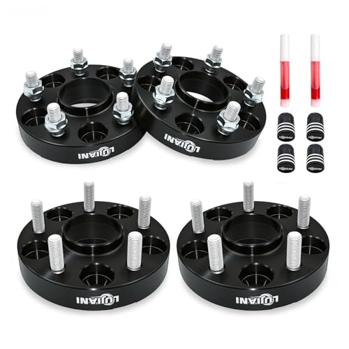 4 Pack 5x114.3mm Wheel Spacers for 1998-2024 RAV4 Sienna Camry, 1" Thick Forged Hubcentric Tire Spacer, M12x1.5 Thread Studs & 60.1mm Centric Bore, 5x4.5 Hub Centric Wheel Adapters