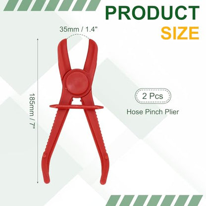 HARFINGTON 2pcs 7" Hose Pinch Pliers Plastic Hose Multi-Functional Fuel Red - size: 7 Inch