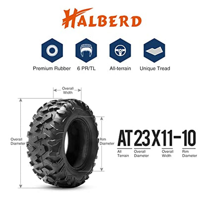 HALBERD ATV Tire, 23x11-10, 6PR All Terrain - size: 23x11-10
