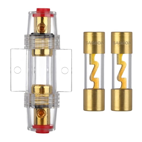 VEXUNGA 4-8 Gauge AWG Inline 80 Amp Fuse Holder with 80A AGU Fuses for Car Audio Alarm Amplifier Subwoofer in-line Fuse Holders (80Amp) - size: 80A