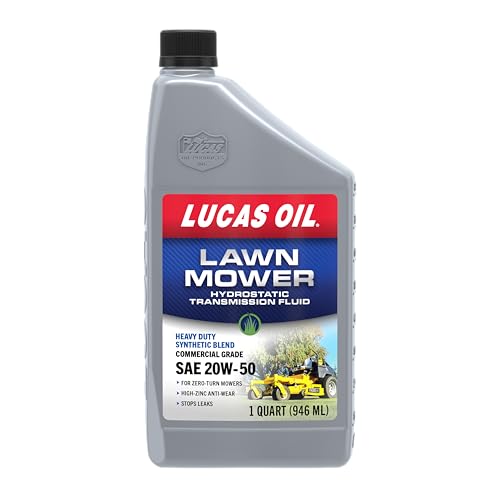 Lucas Oil 11300 Hydrostatic Lawn Mower Transmission Fluid | Heavy Duty Synthetic Blend SAE 20W-50-1 Quart