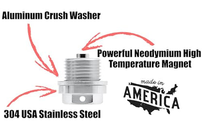 Votex - Made in USA - M18 x 1.5 X 15MM Stainless Steel Neodymium Magnetic Oil Drain Plug fits Ram Cummins 5.9 and 6.7 - Part Number DP046 - size: M18-1.5 Magnetic Drain Plug