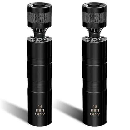 14mm&16mm Spark Plug Socket Set, Spark Plug Tool for 9/16"&5/8" Spark Plugs - color: Black 14mm&16mm x 3.8"