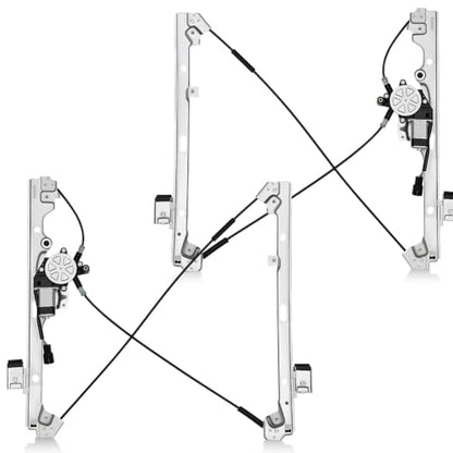 PZ Front Driver and Passenger Power Window Regulator with Motor Compatible with 2000-2006 Chevy Silverado, Tahoe, Suburban, Avalanche, Cadillac Escalade, GMC Yukon, 741-644 741-645 - style: 741-644/741-645