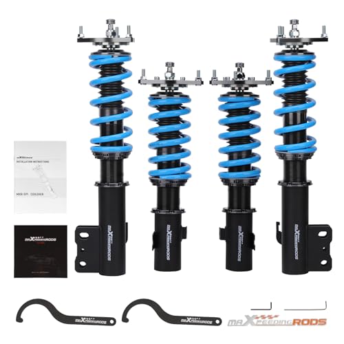 maXpeedingrods Coilover for Subaru Forester 1998-2002, 24 Levels Damper Adjustable Coil-overs Suspension Kit, Height Adjustable Shock Absorber Struts, T6 Upgraded Lowering Kits Blue - size: Forester 1998-2002