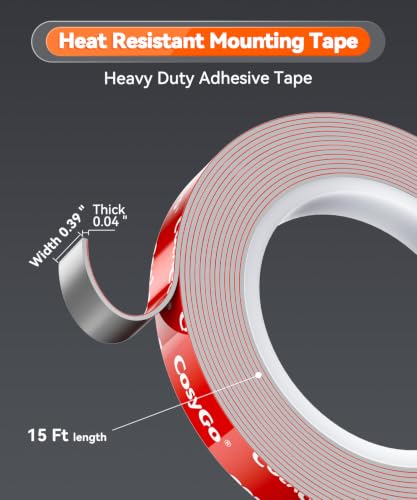 Double Sided Tape Heavy Duty, Permanent Bond Heat Resistant 0.39In - size: 3/8" / 10mm Width