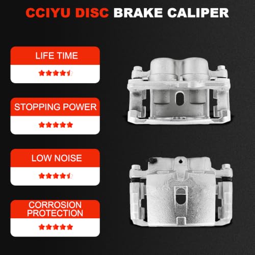 cciyu Front & Rear Brake Calipers 18-B4728 18-B4729 18-B4764 18-B4765 - size: Front & Rear[18-B4729+18-B4728+18-B4764+18-B4765]