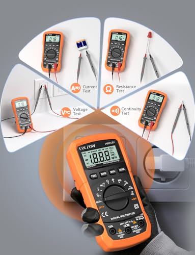 Digital Multimeter,Multimeter Tester, High Sensitivity Voltmeter Ammeter Ohmmeter NCV Circuit Checker Measures AC/DC Voltage,AC/DC Current, Resistance, Diodes, Continuity, Transistor