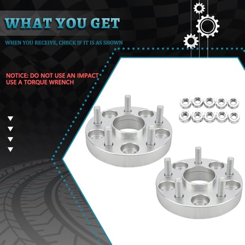 IRONTEK 5x114.3mm Wheel Spacers Compatible for Lexus ES300 300h 330, GS300 350 430, IS250 300, LS400; for Toyota Tacoma, Camry, Highlander Forged 1 inch Thread Pitch M12x1.5 Hub Bore 60.1mm 6X4.5 2PCS - size: 5x4.5-1in-2PCS
