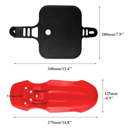 PRO BAT 7 PCs CRF50 Plastic Fender Kit with Fork Suspension Guard Cover - color: Black, Red