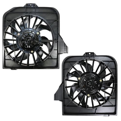 TRQ Radiator & AC Condenser Cooling Fan Left Right Pair - style: RFA80444