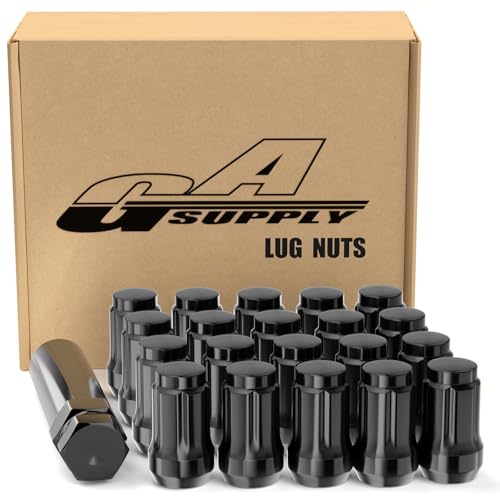 GAsupply M12x1.25 Lug Nuts Spline Black, 1.38" Tall Cone Seat, 20Pack+1 Key - color: Black, size: M12x1.25, style: 20 Pack-1.38" Tall