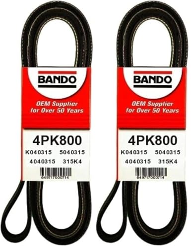 Bando USA 4PK800 OEM Quality Serpentine Belt (Pack of 2) - size: 800 mm (Pack of 2), style: 4PK800