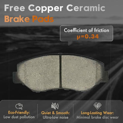 Betthand Brakes and Rotors fit for 2003-2011 Honda Element 2.4L L4 - size: 96711*2+980151*2+D914-7795+D536-7418