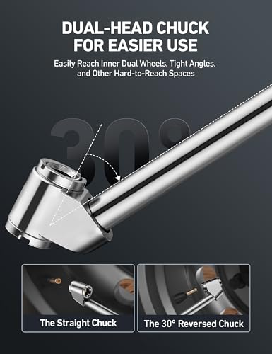 AstroAI T3 Tire Pressure Gauge with Inflator 10-120PSI, ANSI B40.1 Accuracy - size: Classic 10-120 psi