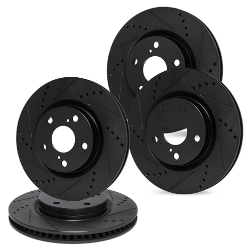 R1 Concepts Front and Rear Brake Rotors Fits 2019-2022 Genesis G70 - size: Front and Rear