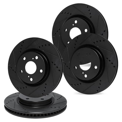 R1 Concepts Front and Rear Brake Rotors Fits 2019-2022 Genesis G70 - size: Front and Rear