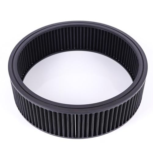 14"x4" Round Air Cleaner Filter Element High Flow (Black) - size: 14" x 4" Black
