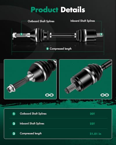 SCITOO CV Axle Shaft Assembly 2005 2006 fits for Polaris Sportsman 400 500 600 700 800 Front Left Right 2PCS 1380234