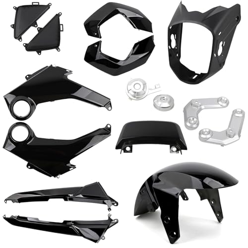 Mokuo Motorcycle Fairing Kits Compatible with Honda Grom MSX 125 2013-2016,Black Color - style: Black