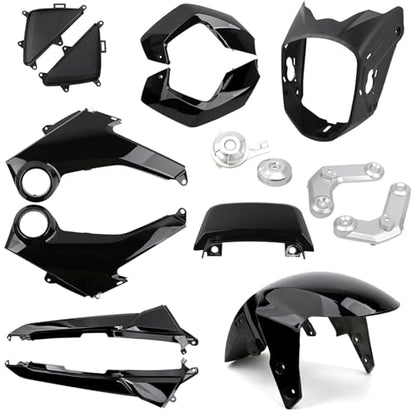 Mokuo Motorcycle Fairing Kits Compatible with Honda Grom MSX 125 2013-2016,Black Color - style: Black