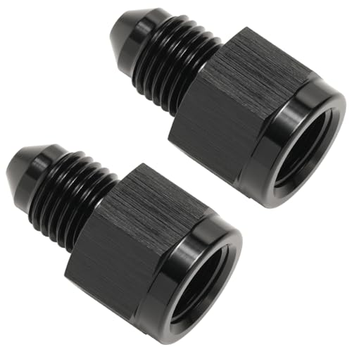 1/8 NPT Female to 3AN Male Flare Expander Fitting Adapter Aluminum Black, Pack of 2 - color: Black - 2pcs, size: 1/8 NPT Female to 3AN Male