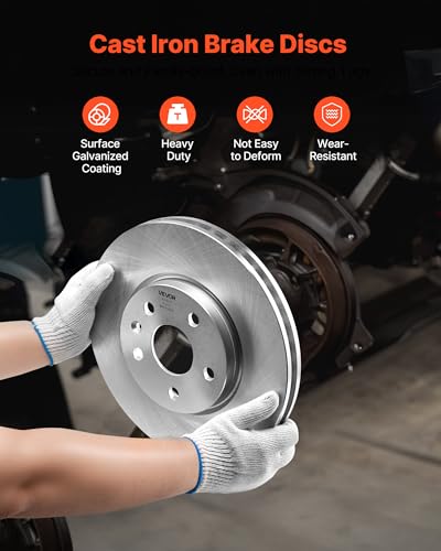 VEVOR Front and Rear Brake Kit Compatible with 2010-2017 Chevrolet Equinox, 2010-2017 GMC Terrain, Hollow Brake Rotors Ceramic Brake Pads Replacement Kit, 12.7 in Front Rotors, 12 in Rear Rotors - size: R-55174 + R-55178