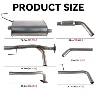 Exhaust Resonator Muffler Tail Pipe Exhaust Kit Compatible with Nissan Frontier 4.0L 2005-2019 Stainless Steel | Northeastern Exhaust | Free Gaskets and Clamps Included | Direct-Fit
