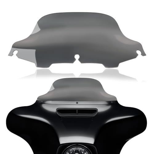 Rich Choices 8" Smoke Motorcycle Black Wave Windshield Windscreen Compatible with 1996-2013 Harley Davidson Street Glide Electra Glide Ultra Classic Touring FLHT FLHTC FLHX Tri Glide - color: Smoke, size: 8inch